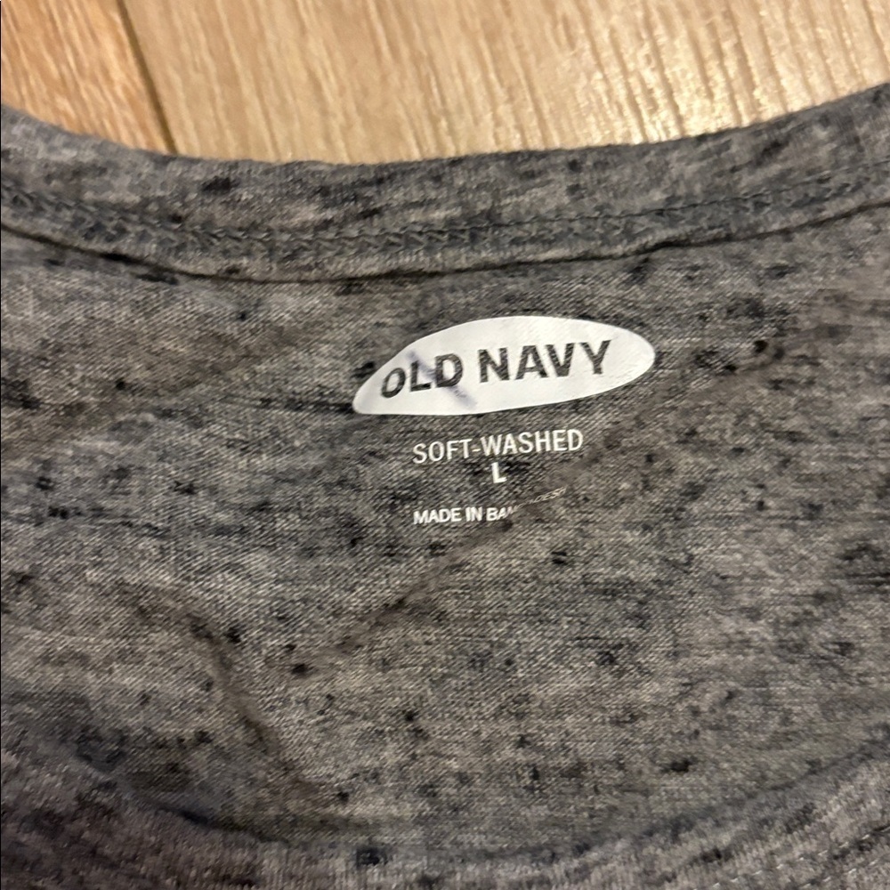 Men’s Gray Tank Top with Blue and Teal Stripes - Picture 2 of 2